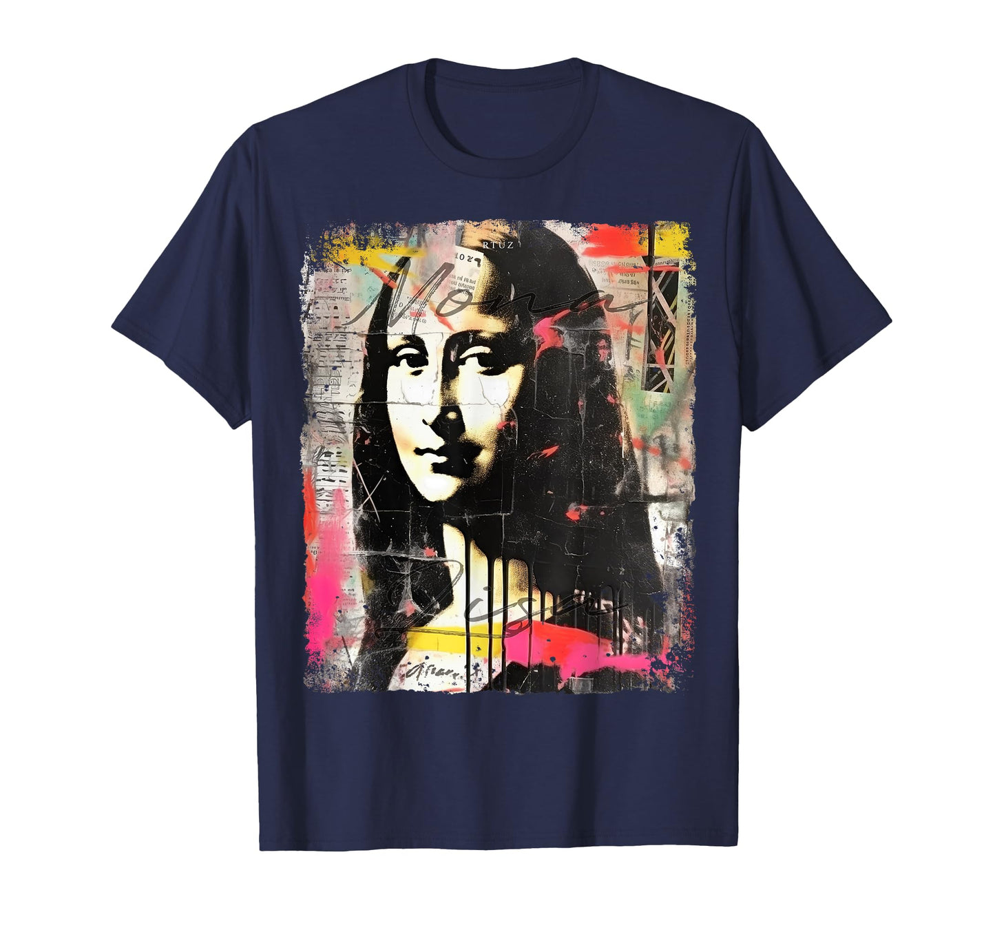 Abstract Graffiti Art Leonardo Da Vinci Art Mona Lisa T-Shirt