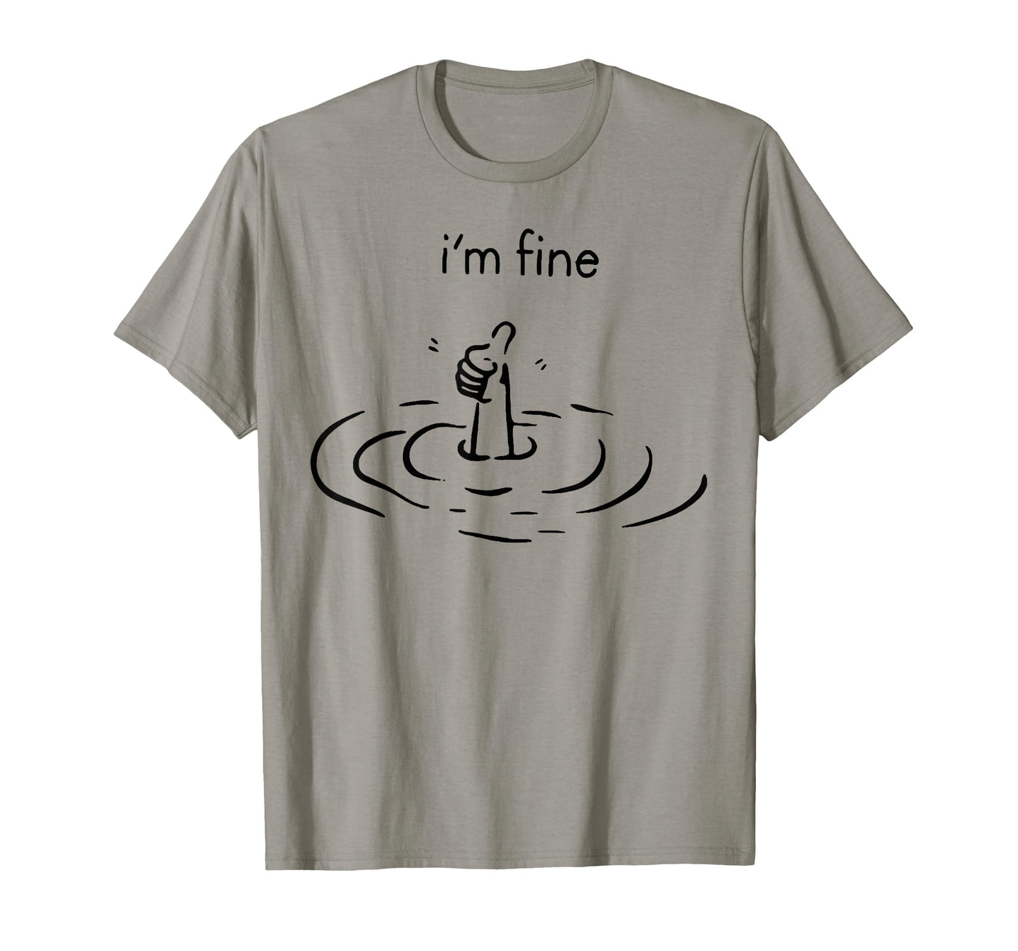 women's i'm fine print T-Shirt, Women's, Grey, Small