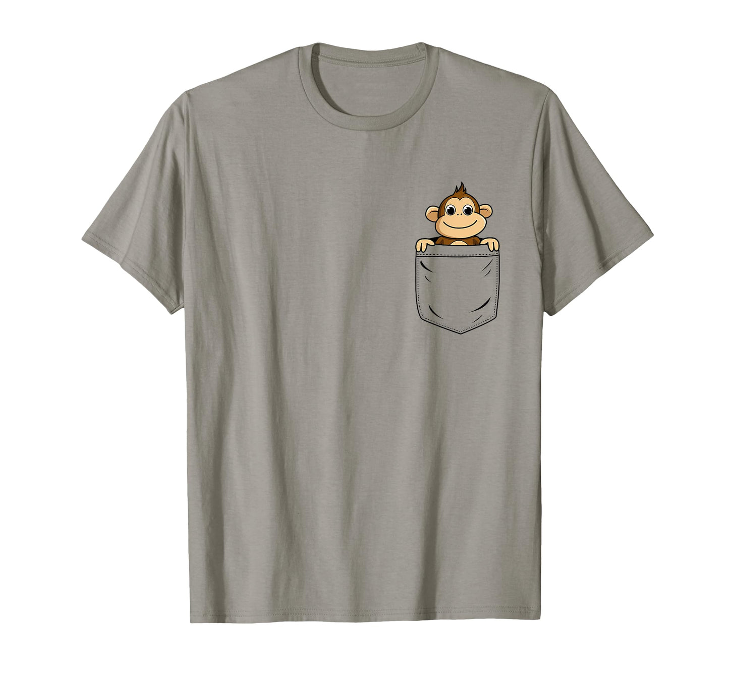 Monkey Lovers Cute Funny Monkey In Pocket T-Shirt