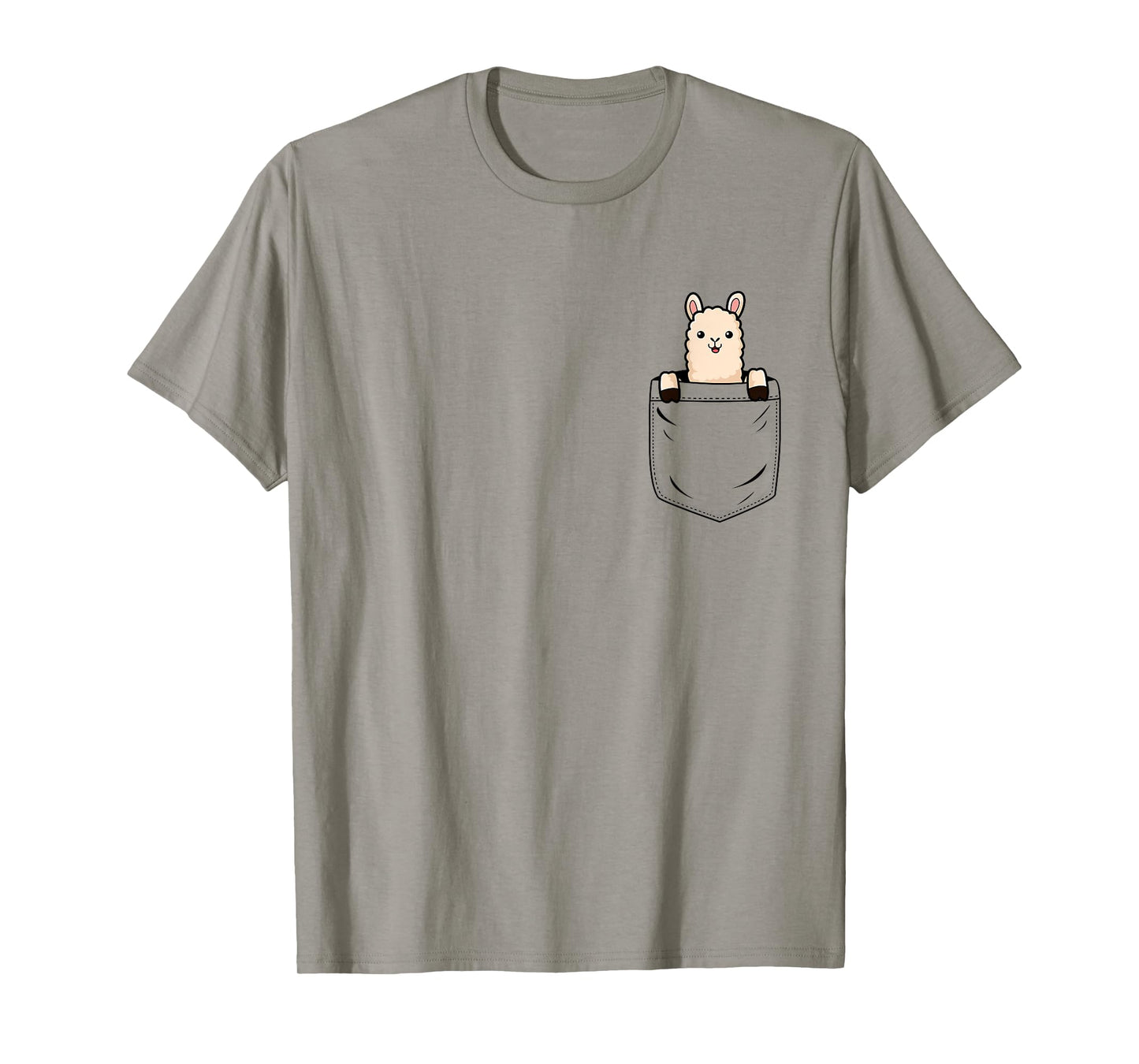 Llama Lovers Cute Funny Llama In Pocket T-Shirt