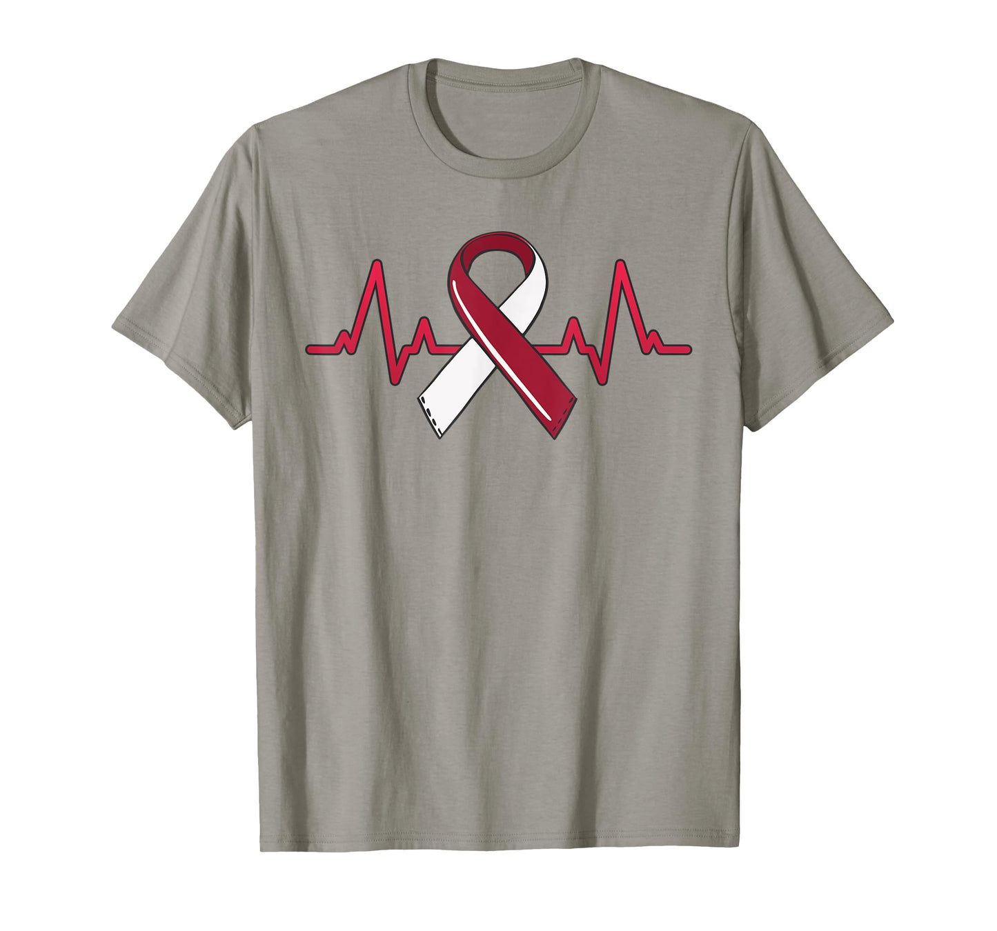 Oral Head And Neck Cancer Heartbeat Throat Burgundy Ribbon T-Shirt