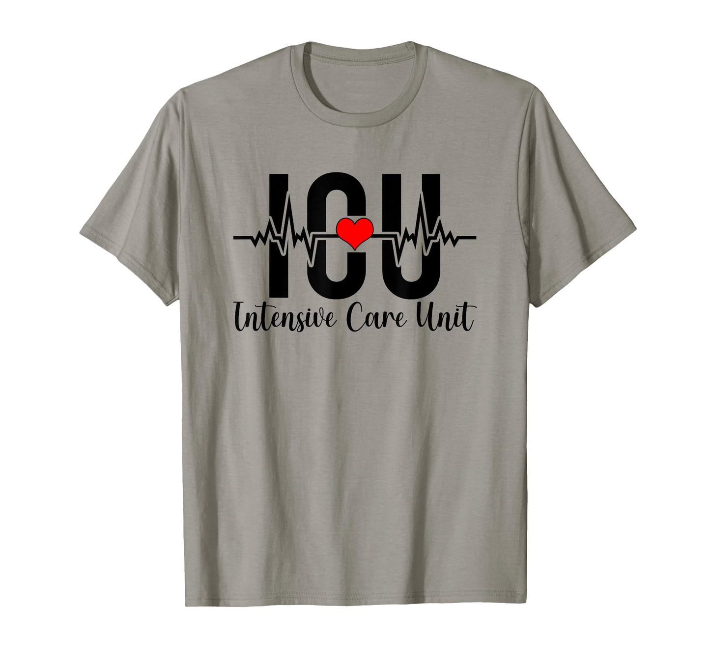 ICU Intensive Care Unit Nurse Heartbeat ICU Nurse T-Shirt