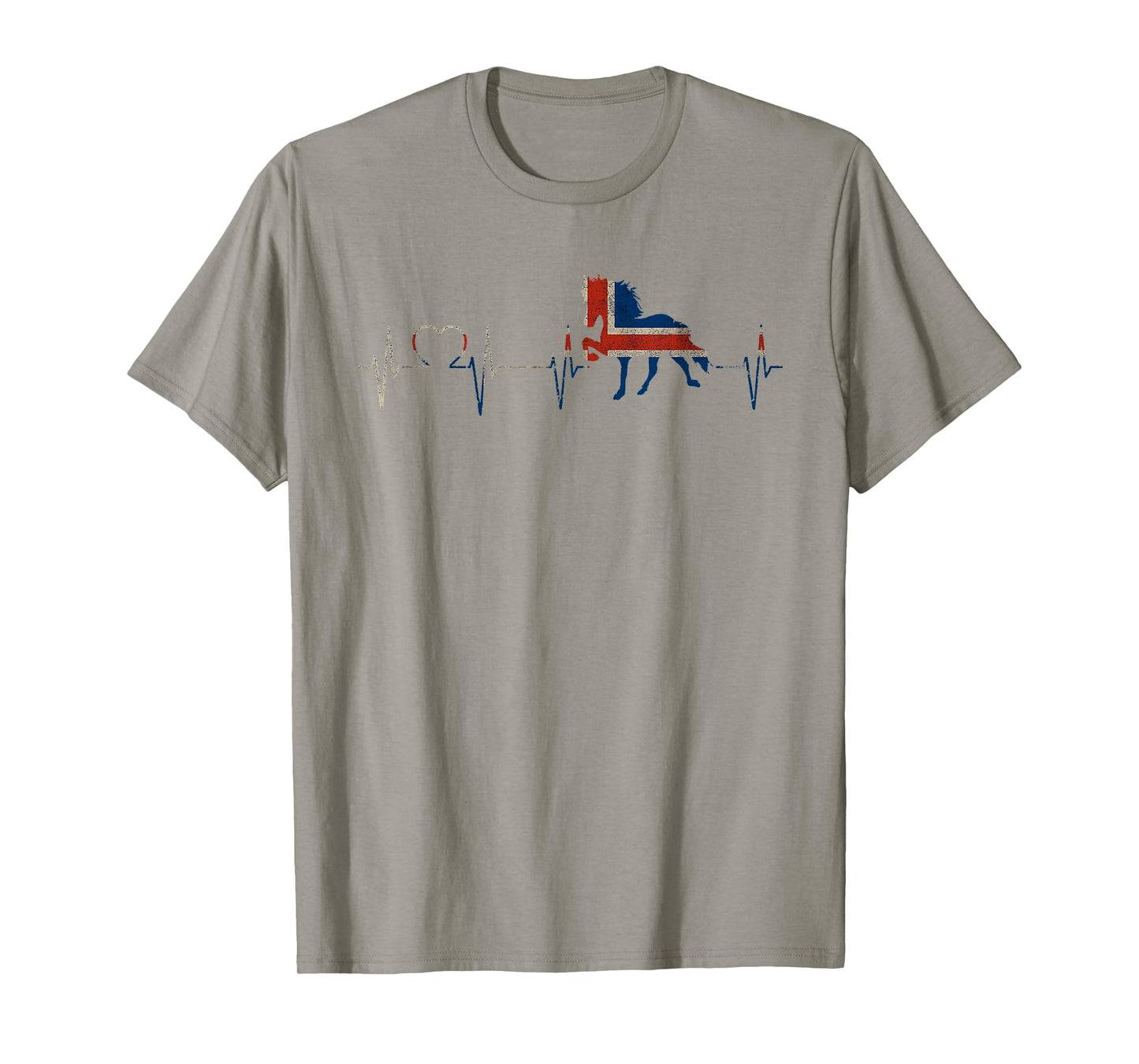 Icelandic Horse Nordic Iceland Flag Heartbeat T-Shirt