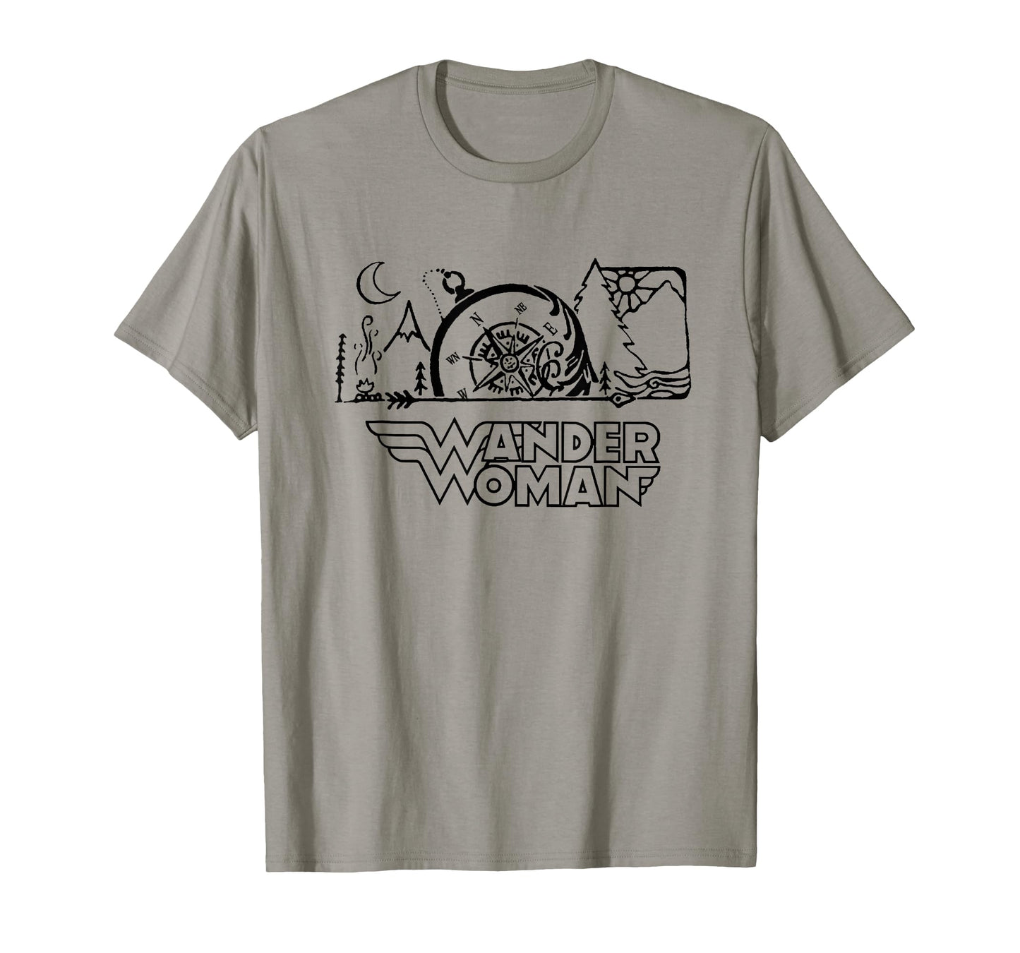 Wander Woman Compass Camping Hiking Mountain Outdoor Lover T-Shirt