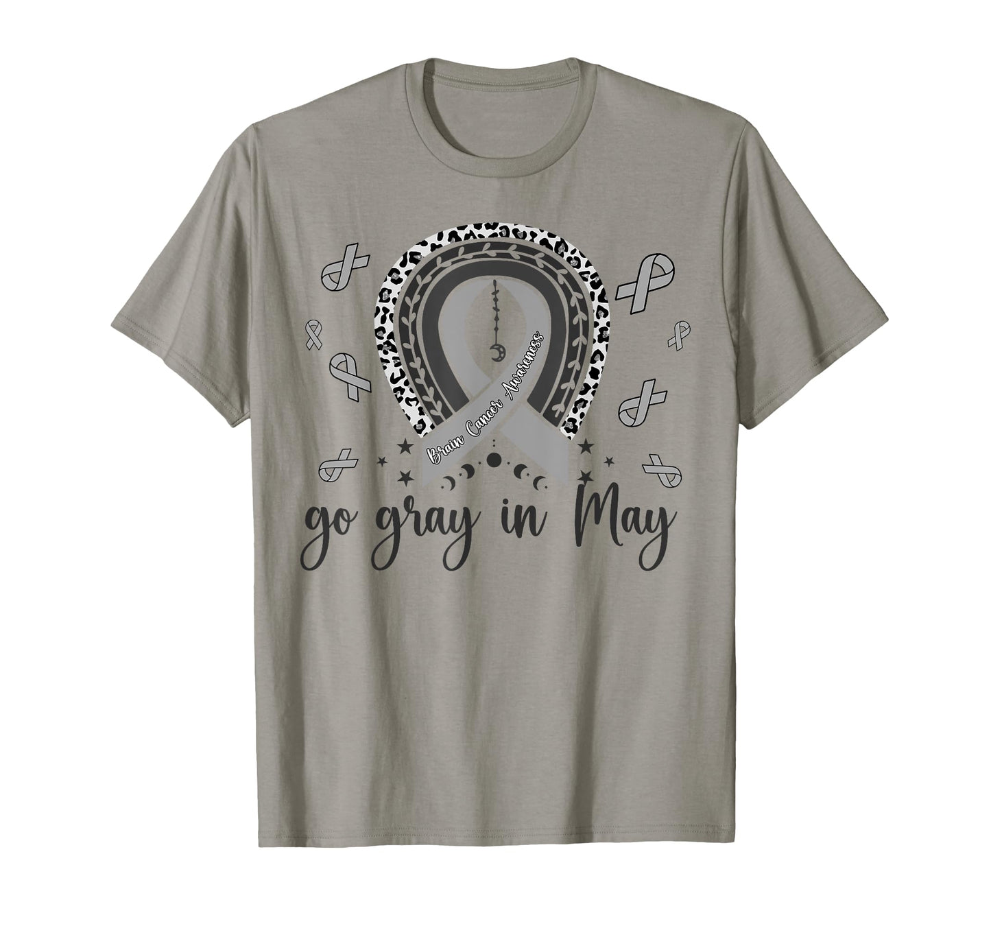 Go Gray In May Brain Cancer Awareness Rainbow Ribbon T-Shirt
