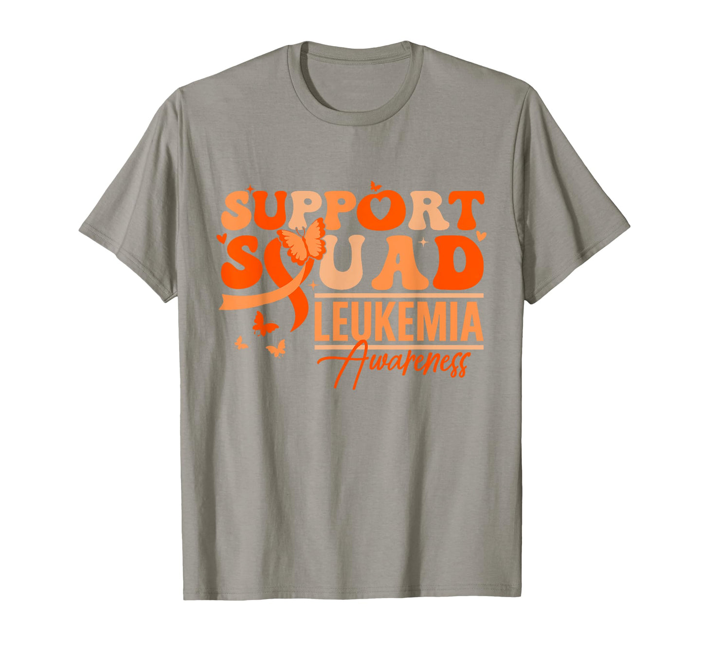 Support Squad Orange Ribbon Leukemia Blood Cancer Awareness T-Shirt