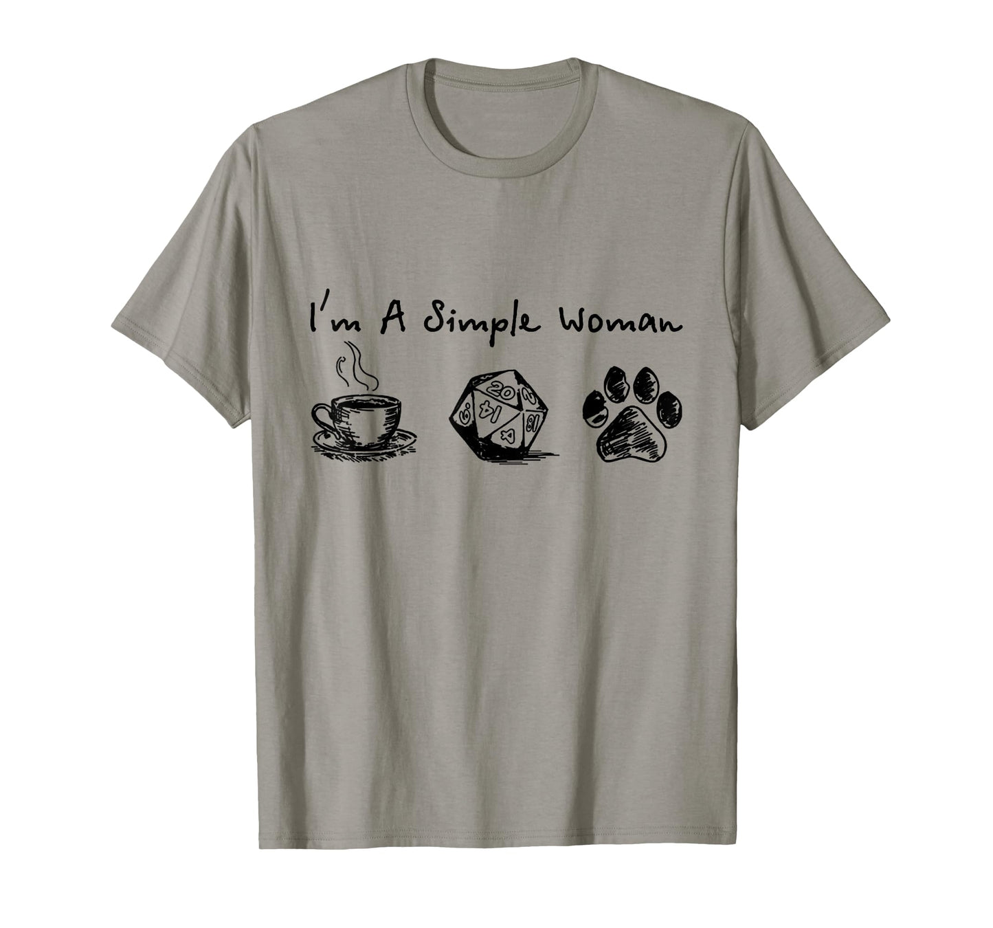 I'm A Simple Woman Coffee Dungeon And Dog Paw For Women T-Shirt