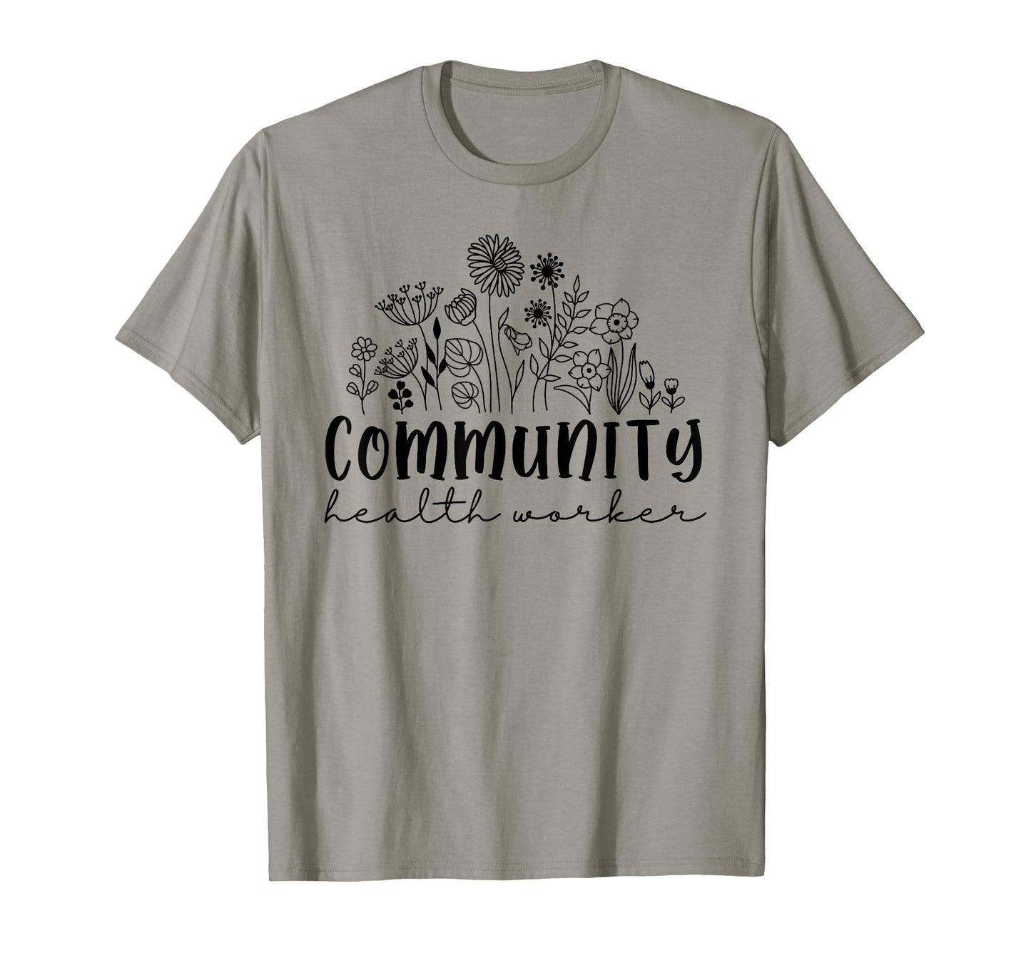 Retro Wildflower Community Health Worker Women Squad Nurse T-Shirt
