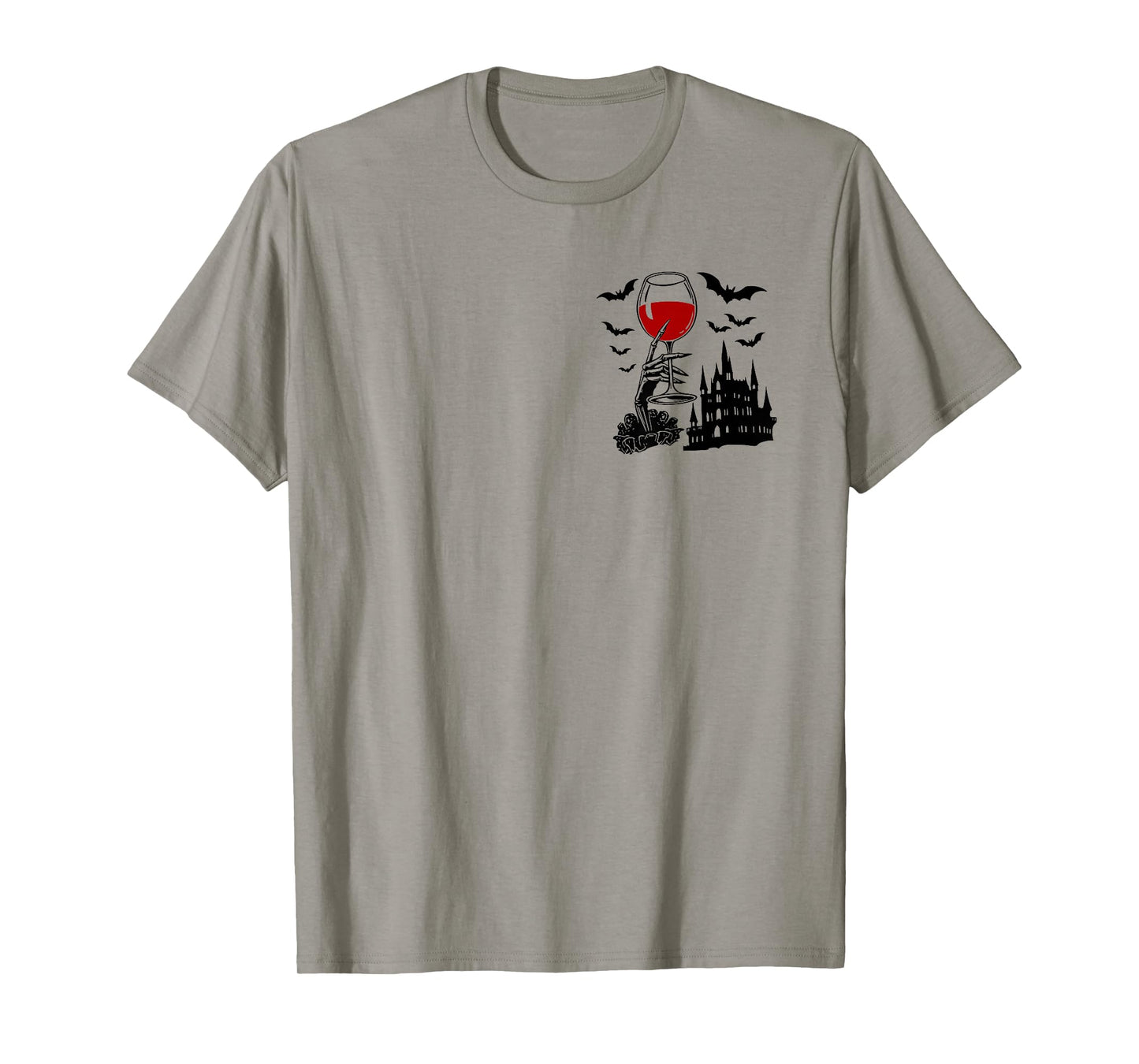 (2 Sided) Not My Blood Type Funny Skeleton Witch Halloween T-Shirt