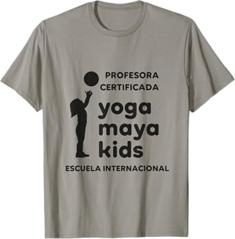Yoga Maya kids Certified Teacher T-Shirt, Unisex-Adult, Educators, Children, Grey, Small, Short Sleeve, T-Shirt