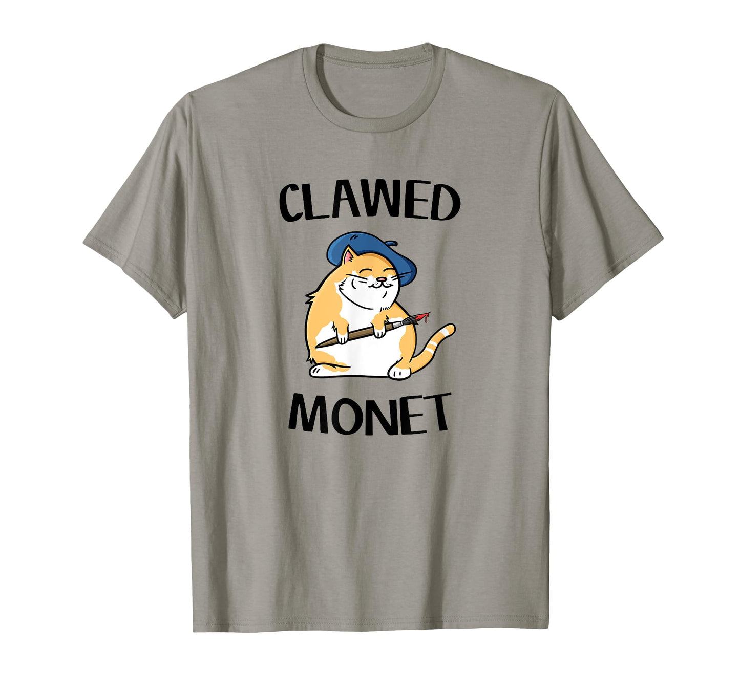 Funny Cat T-Shirt - French Artist Painting Clawed Monet Men Women Girls Kids T-Shirt