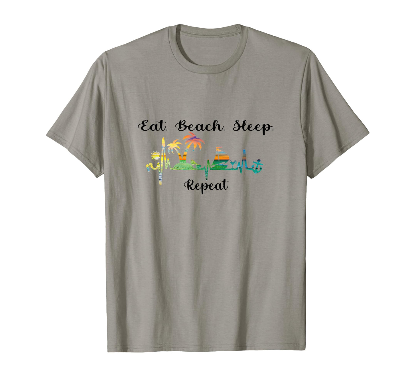 Eat Sleep Beach Repeat Summer Tropical Vacation Beach 2021 T-Shirt