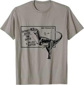 Distanceraptor / Timeraptor = Velociraptor Mathematics Physics T-Shirt