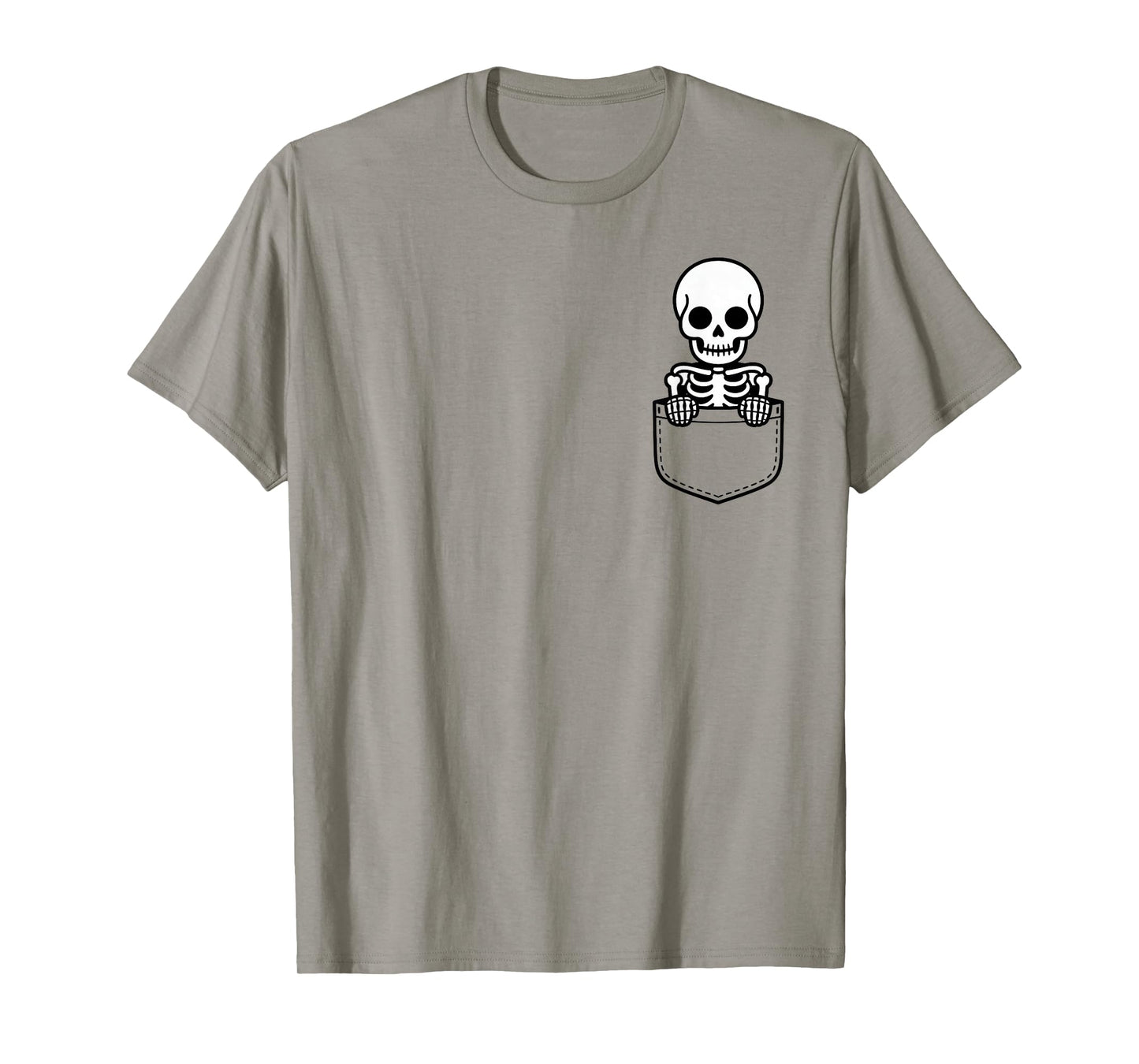 Skeleton in Pocket Cute Halloween Fall Humor T-Shirt