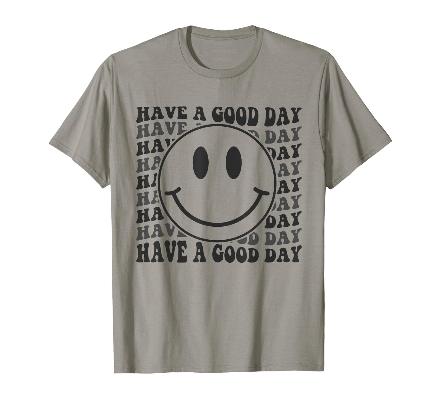 Retro Have A Good Day Happy Face Checkered Smile Face Trendy T-Shirt