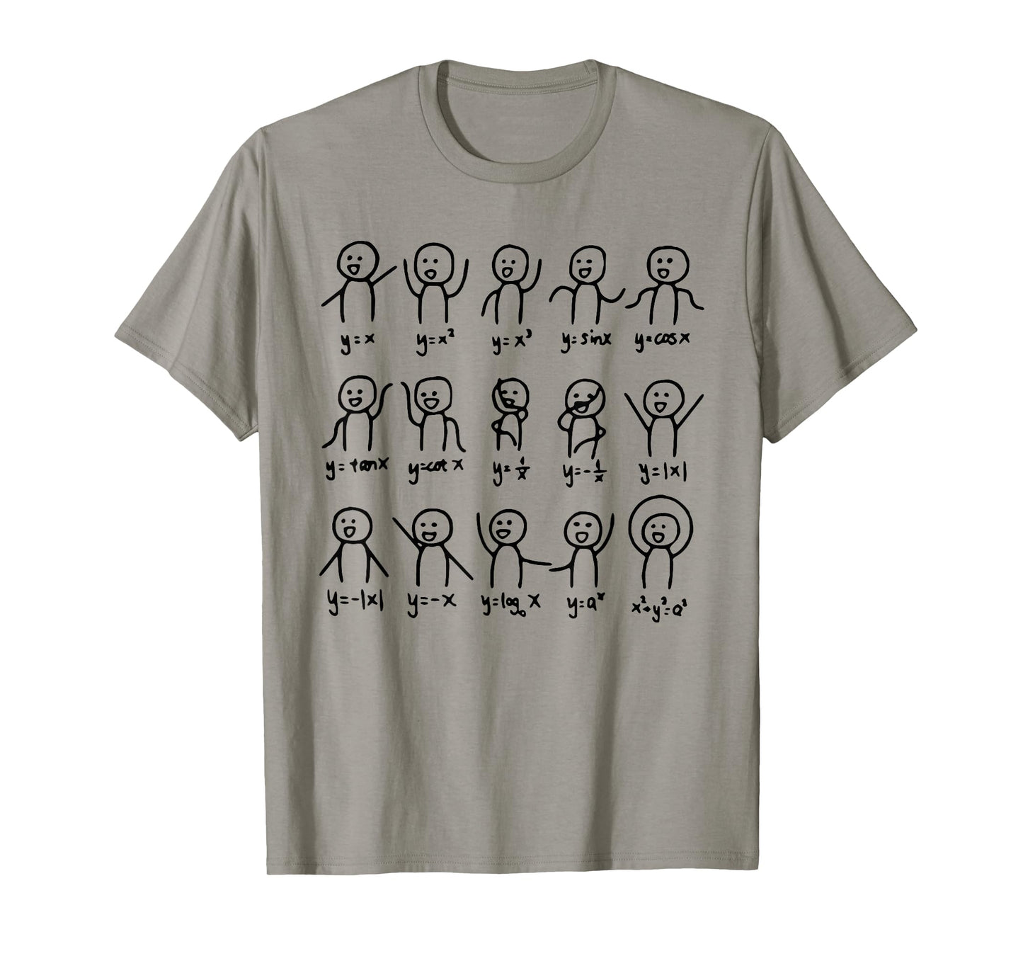 Math Stick Figures Funny Math Teacher Lover Women Men Kids T-Shirt