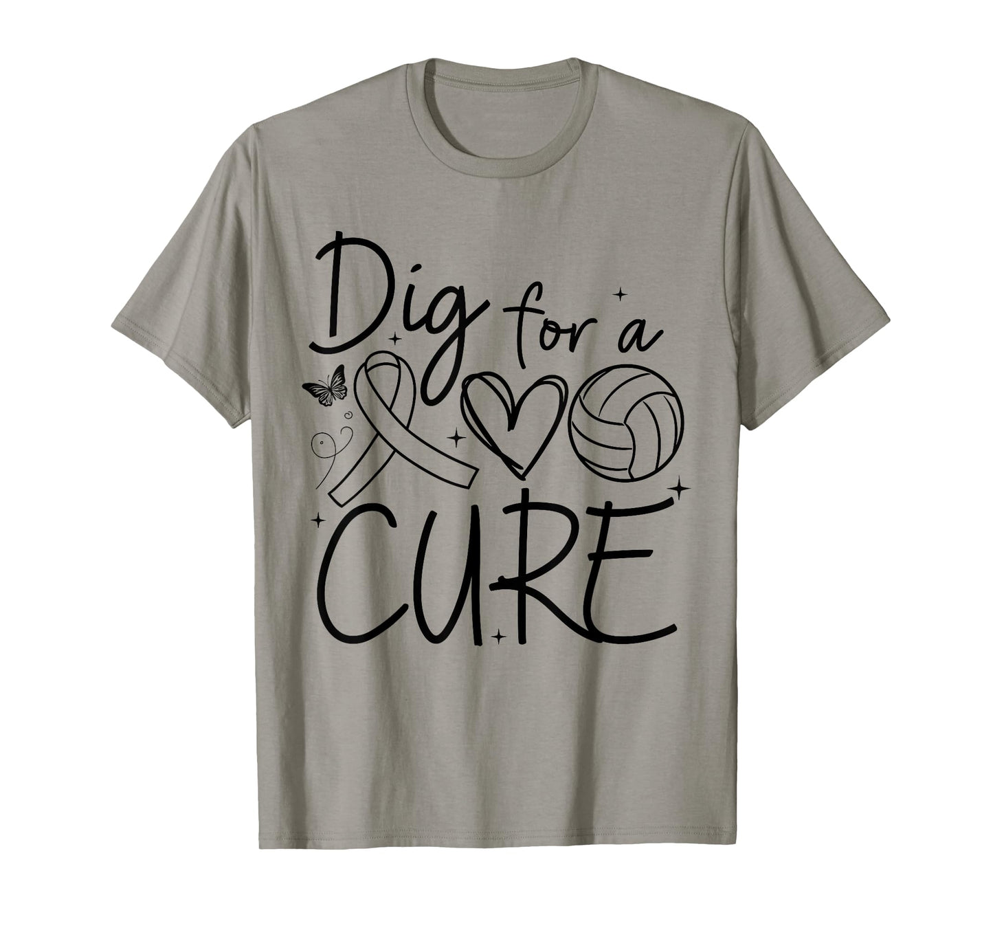 Dig For A Cure Breast Cancer Awareness Volleyball Pink T-Shirt