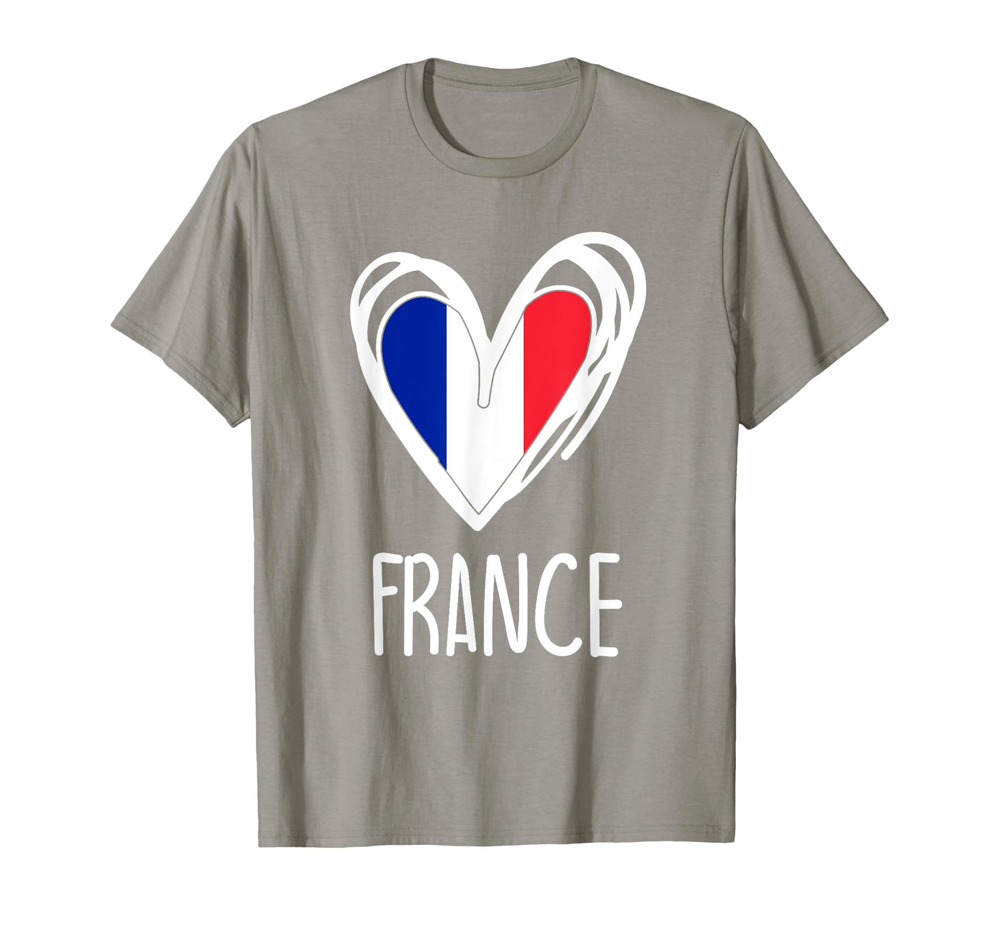 Patriotic France Pride Cute Heart French Flag Kids Girls T-Shirt