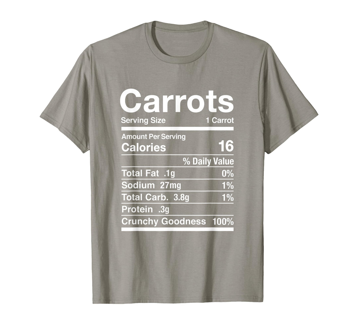 Carrots Costume Carrot Shirt Gift Nutrition Facts T-Shirt