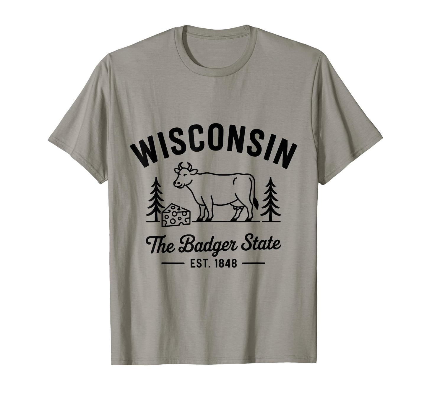 Wisconsin The Badger State Est 1848 Nature T-Shirt
