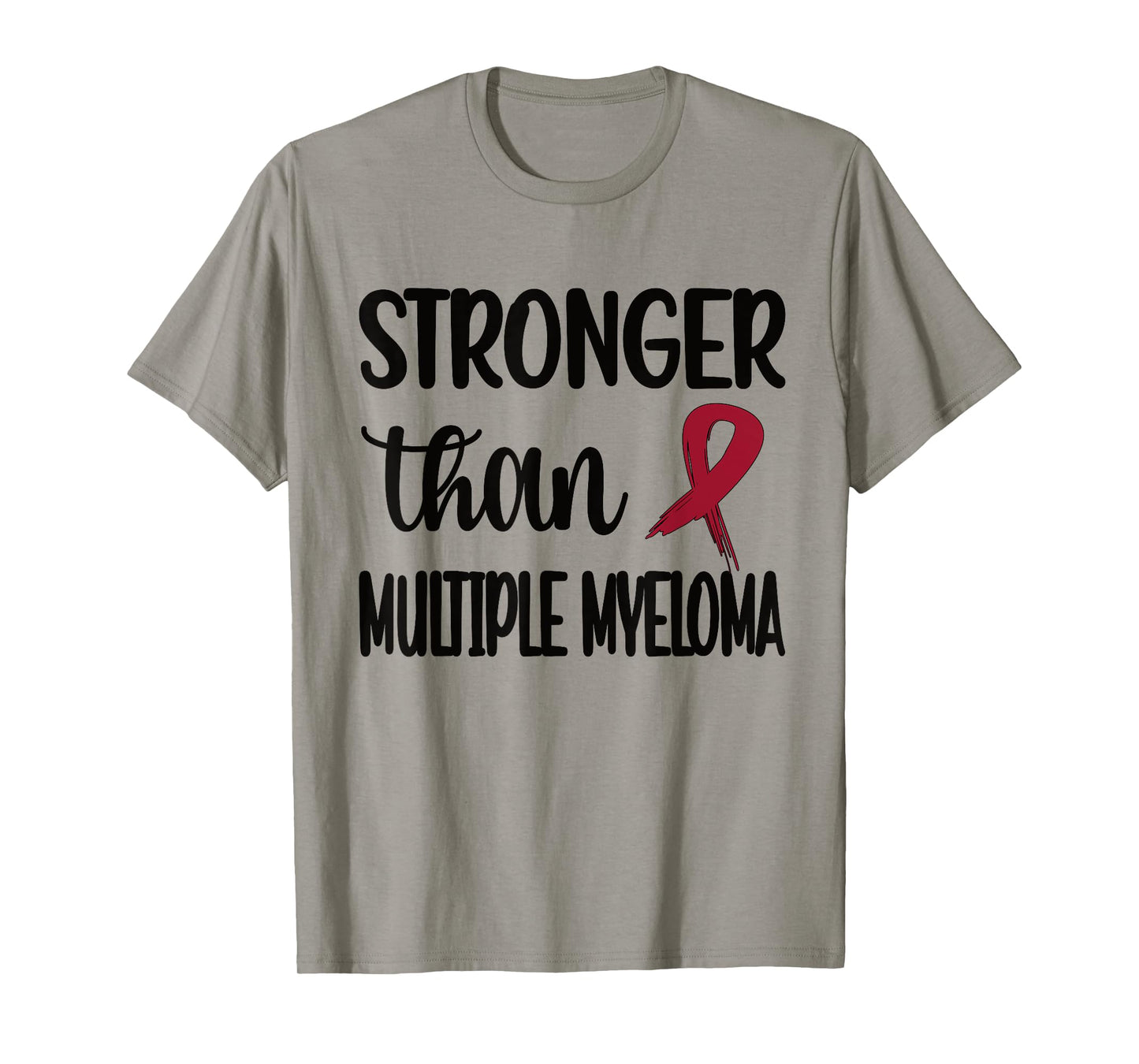 Stronger Than Multiple Myeloma Warrior Burgundy Ribbon T-Shirt