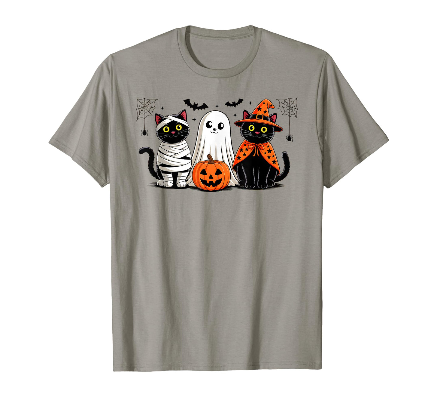 Black Cat Pumpkin Ghost Halloween Costume Men Women Kids T-Shirt