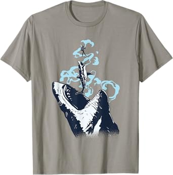 Diver, White Great Shark, Shark Diving T-Shirt