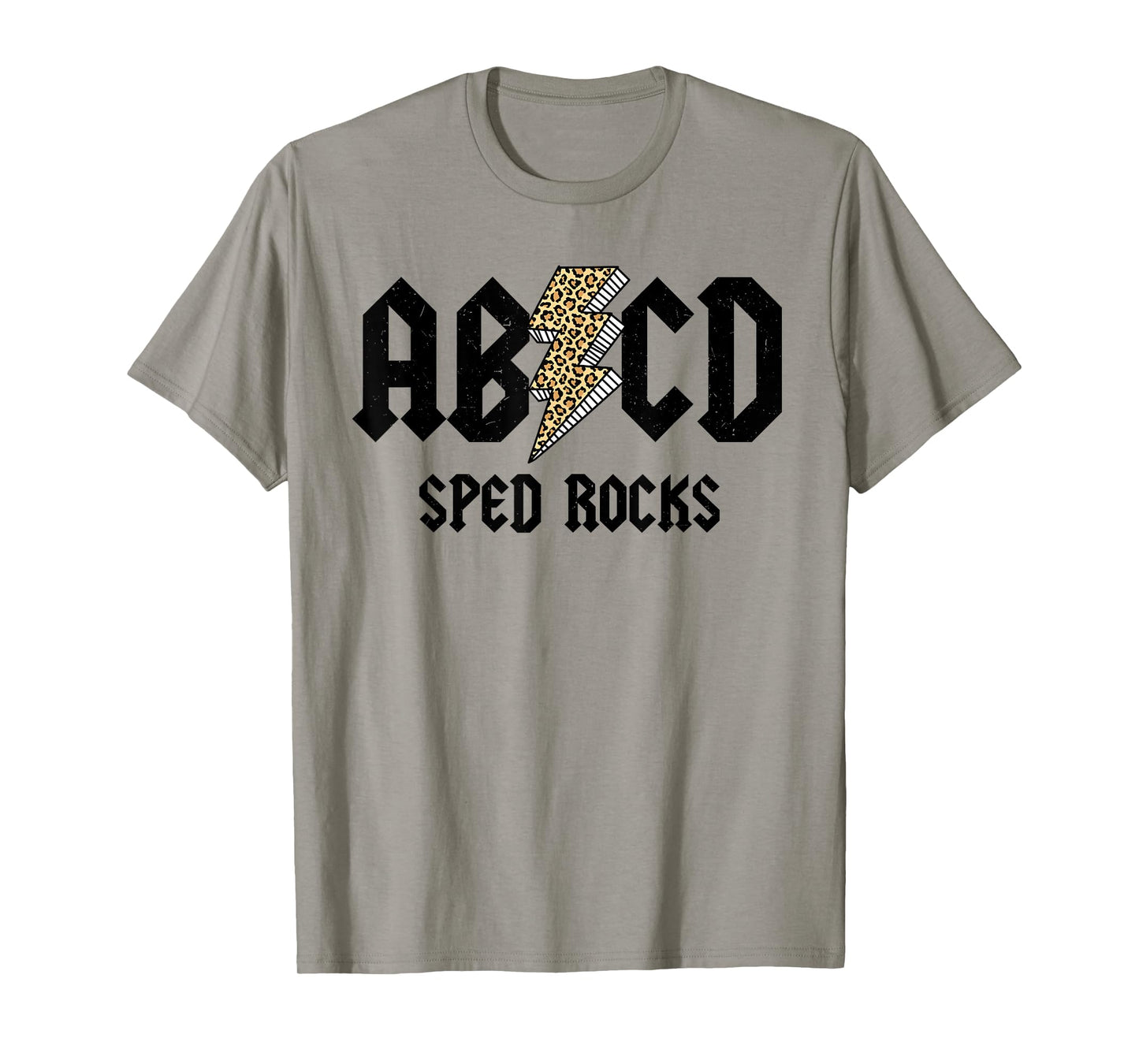 SPED Rocks ABCD Leopard Sped Teacher Educator Back to School T-Shirt for Men Women