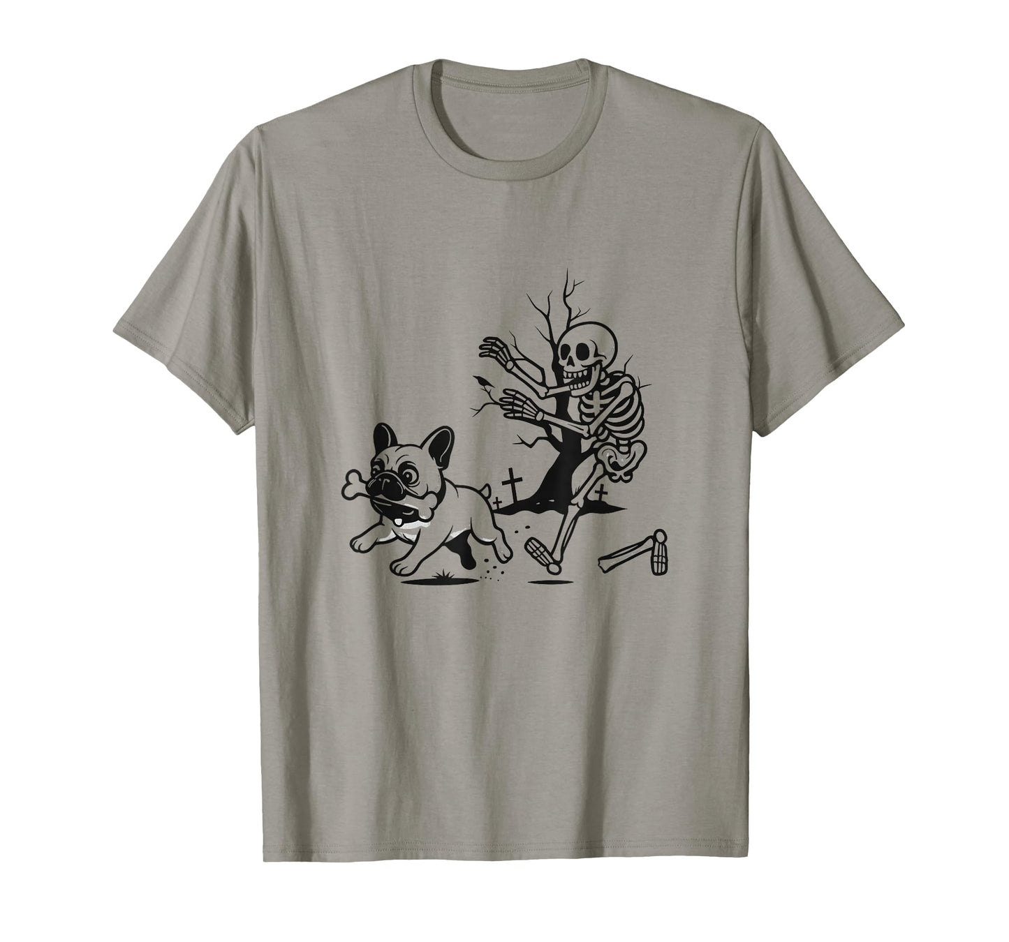 Funny Halloween French Bulldog Skeleton Spooky Season T-Shirt