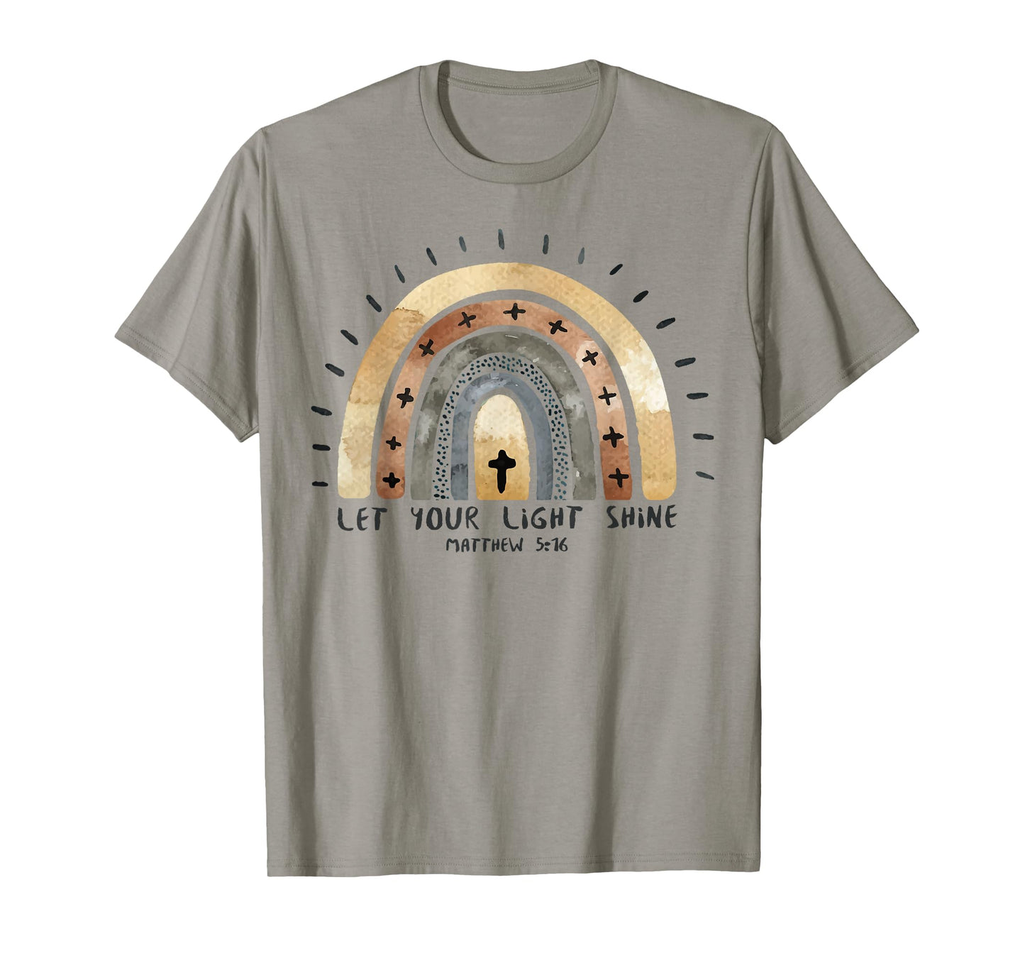 Trendy Christian Rainbow Tee Saying Let Your Light Shine T-Shirt