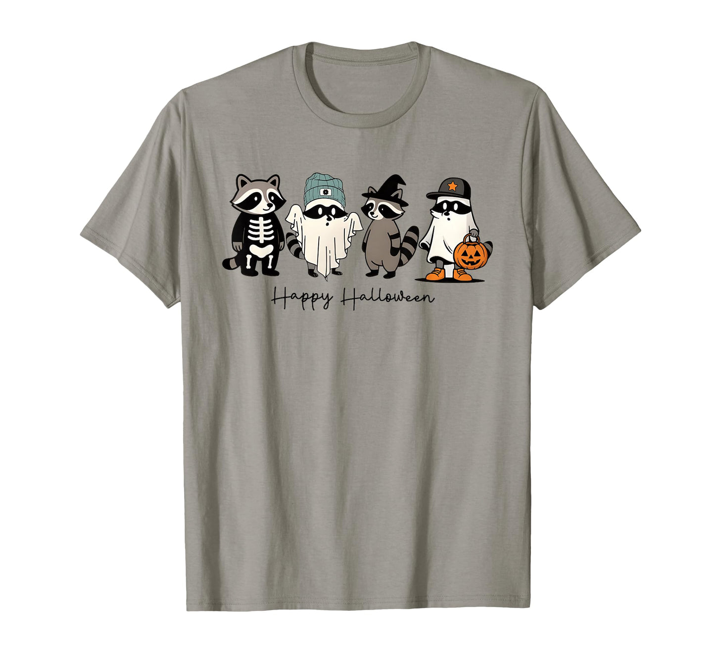 Happy Halloween Raccoon Costume Spooky Pumpkin Racoon T-Shirt