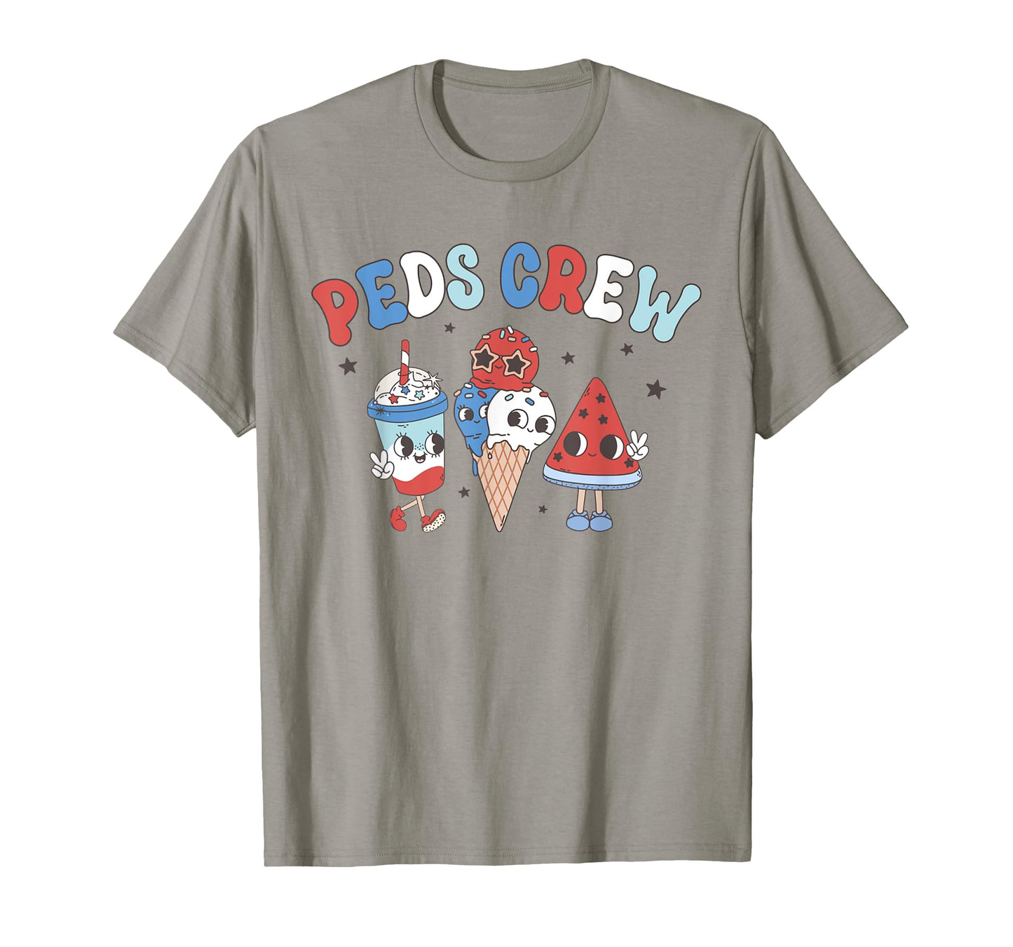 Retro PEDS Crew 4th Of July Popsicle Pediatric Nurse Women T-Shirt