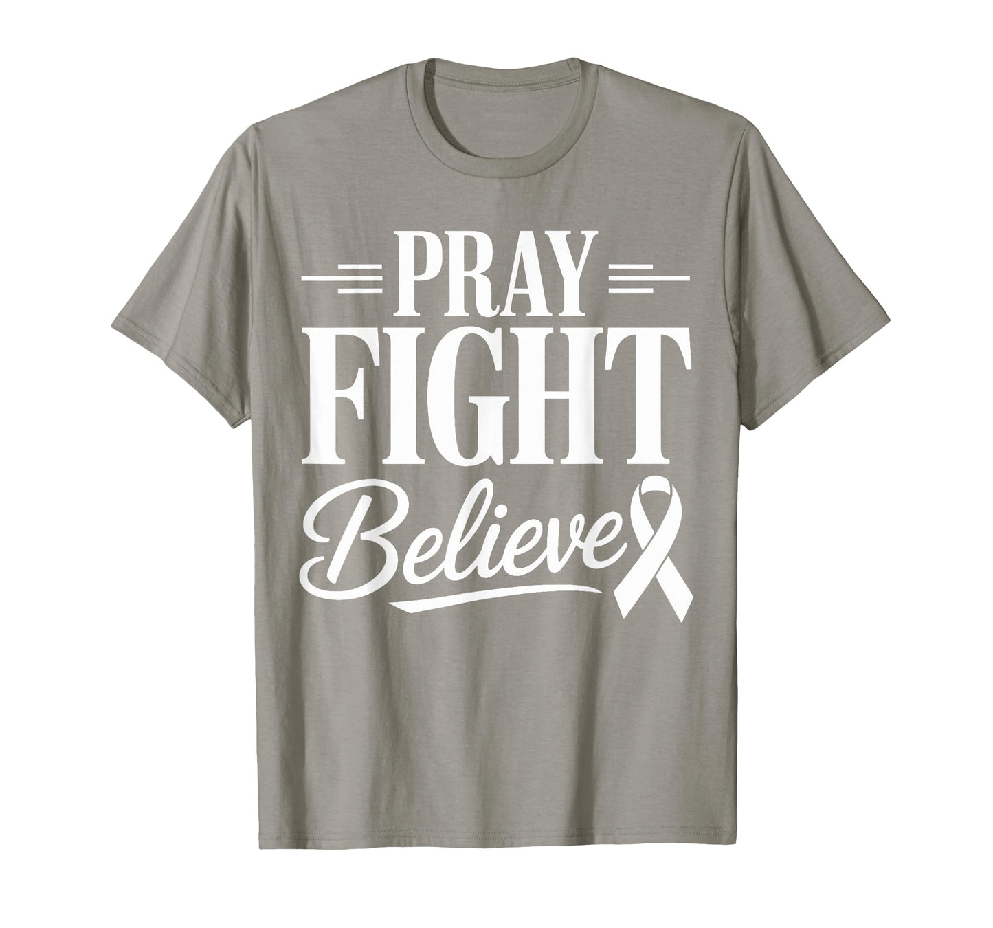Pray Fight Believe Breast Cancer Awareness Christian Faith T-Shirt
