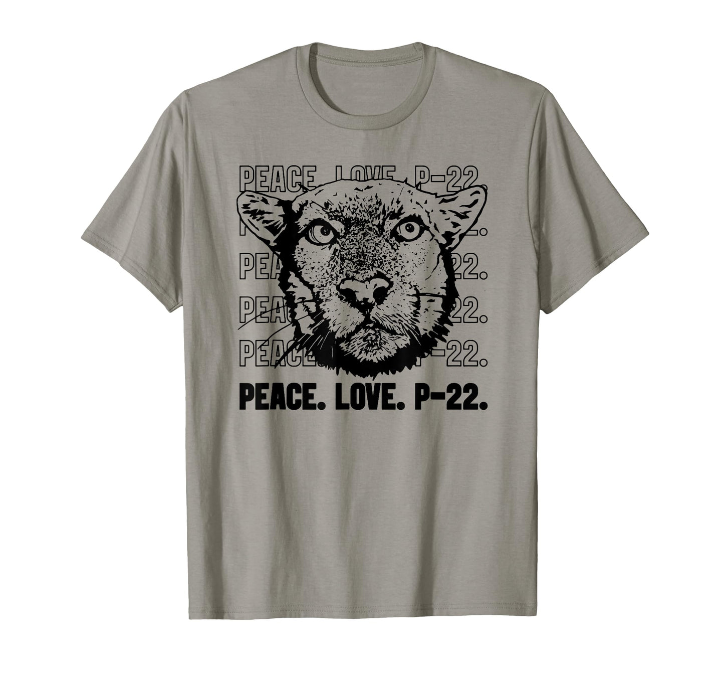P-22 Mountain Lion Legend LA California Art P22 Peace Love T-Shirt