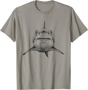 Shark Face Sketch Design T-Shirt