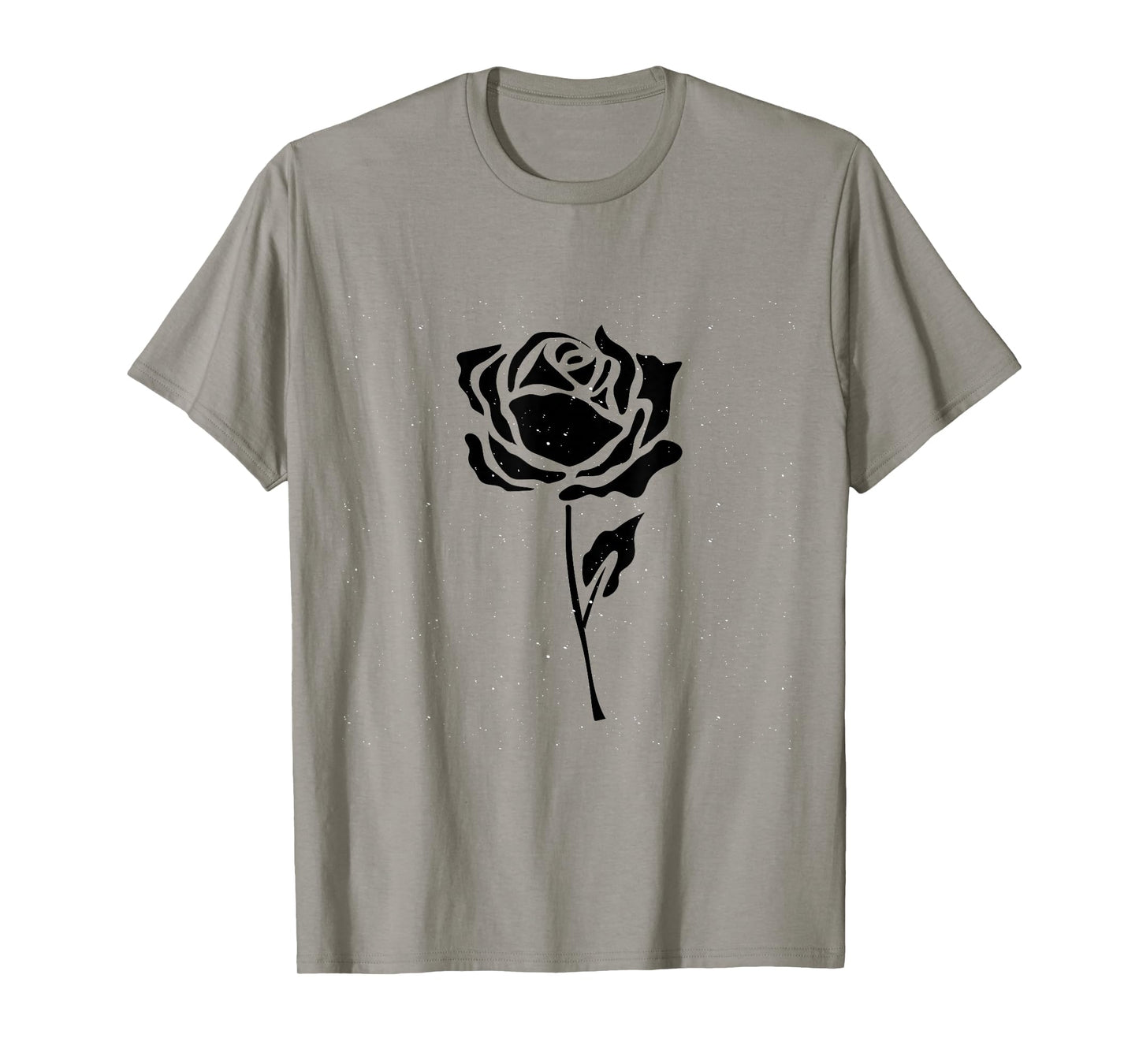 Vintage Black Flower Rose Design White T-Shirt