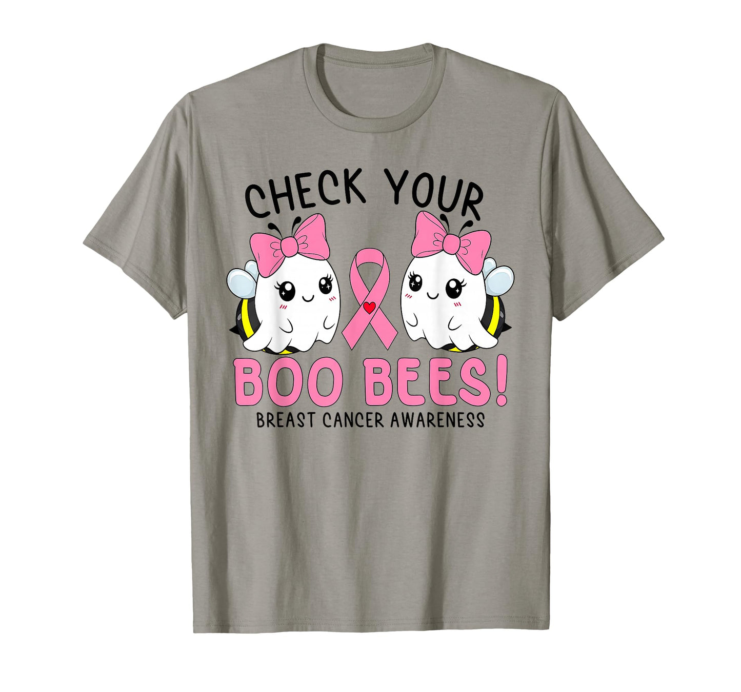 Check Your Boobees Boo Bees Breast Cancer Halloween Ghost T-Shirt