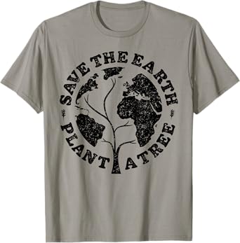 Earth Day Save Earth Plant A Tree Environmental Planet Retro T-Shirt