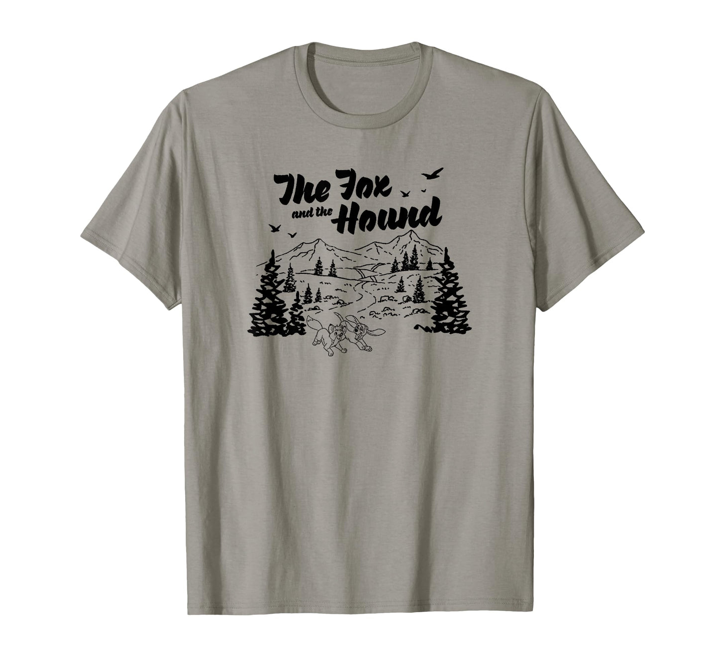 Disney The Fox and the Hound Friends Landscape Vintage Logo T-Shirt