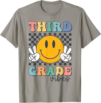 Third Grade Vibes Retro Smile Back To School 3rd Grade Team T-Shirt