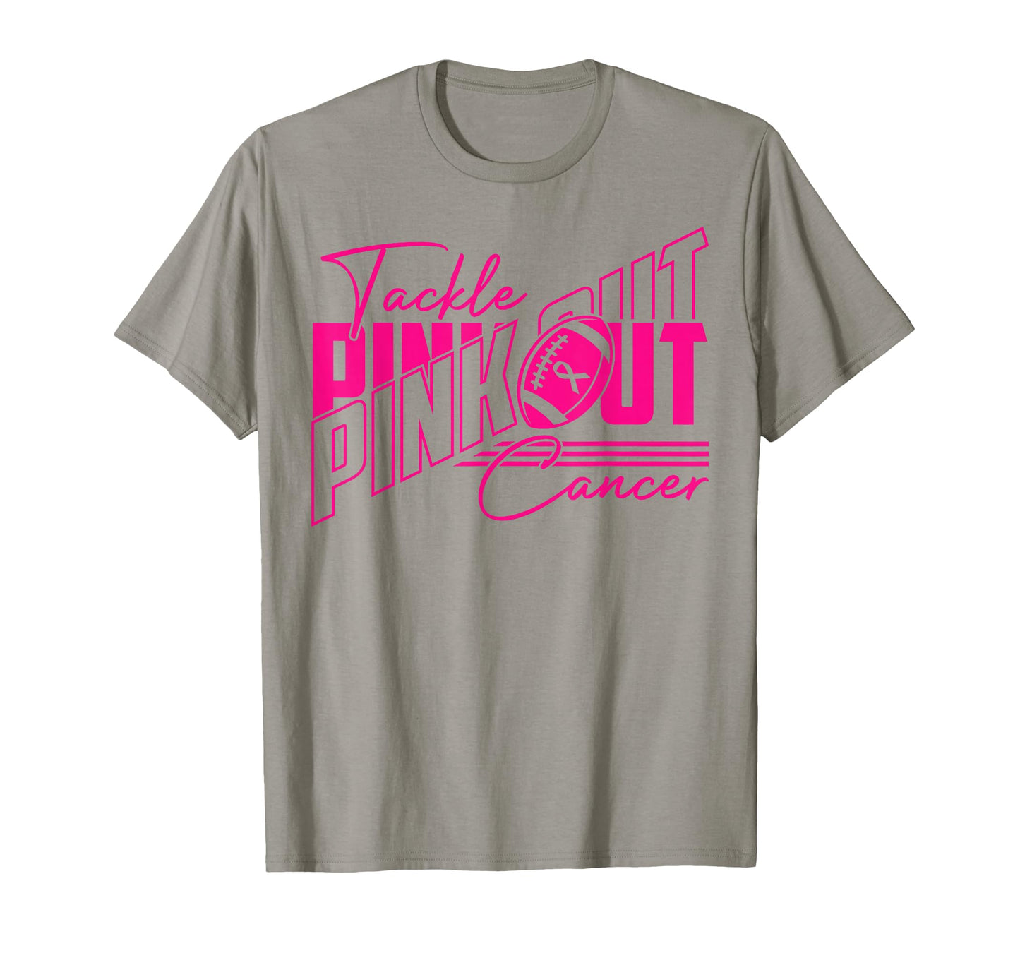 Tackle Cancer Pink Out Football Breast Cancer Awareness T-Shirt