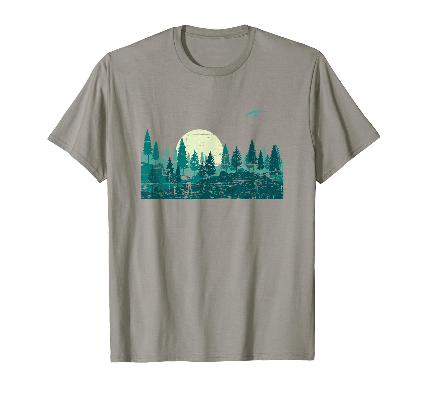 Full Moon Forest Trees Moonlight Outdoors Wildlife Nature T-Shirt