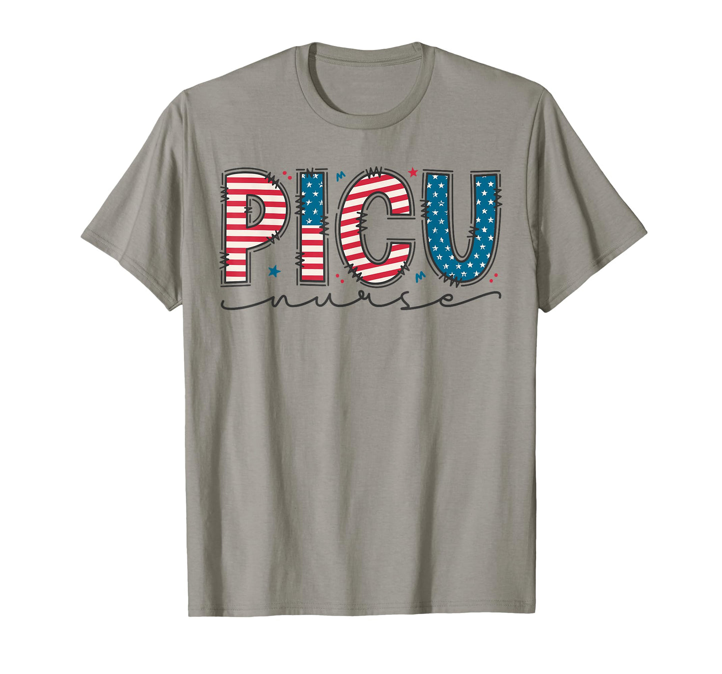 4th of July PICU Nurse, Pediatric Intensive Care Unit Nurse T-Shirt
