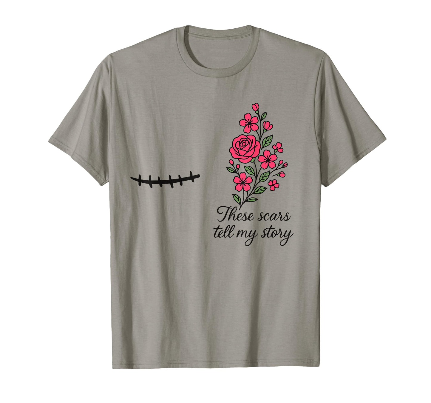 Floral Breast Cancer Awareness Right Mastectomy Survivor T-Shirt