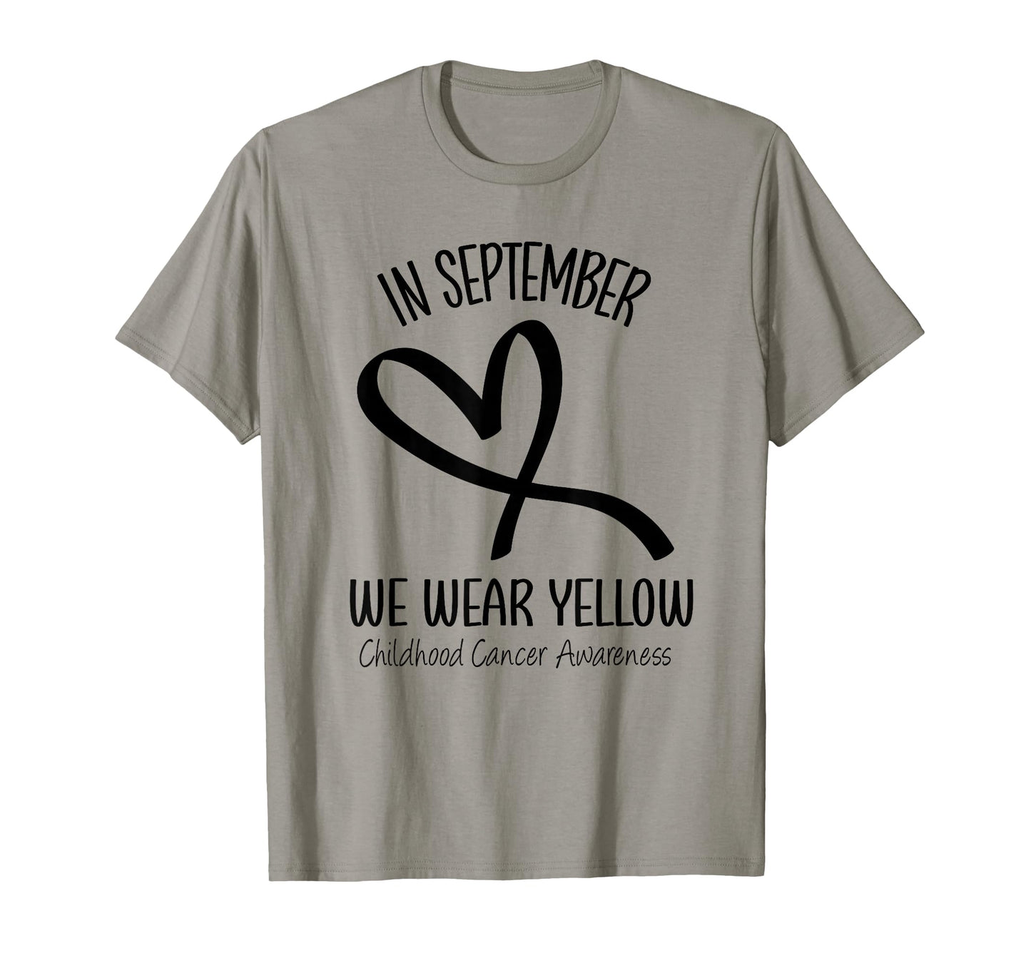 Heart September We Wear Yellow Childhood Cancer Awareness T-Shirt