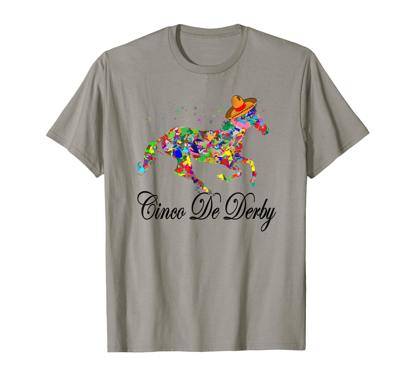 Derby Party Cinco De Mayo Horse Racing Sombrero Mexican Tee T-Shirt