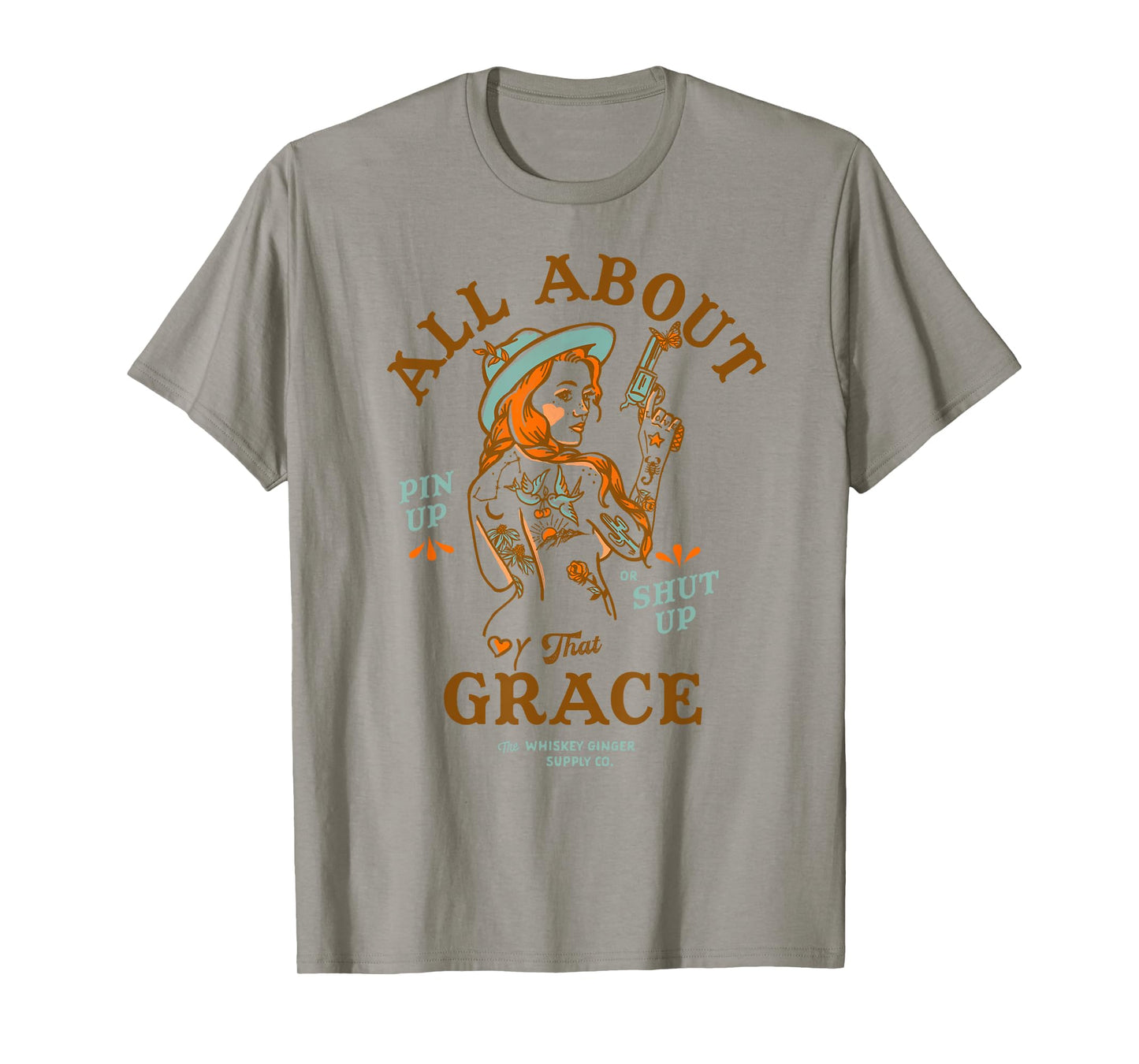 That Grace Women's Shirt Badass Redhead Tattoo Pin Up Girl T-Shirt