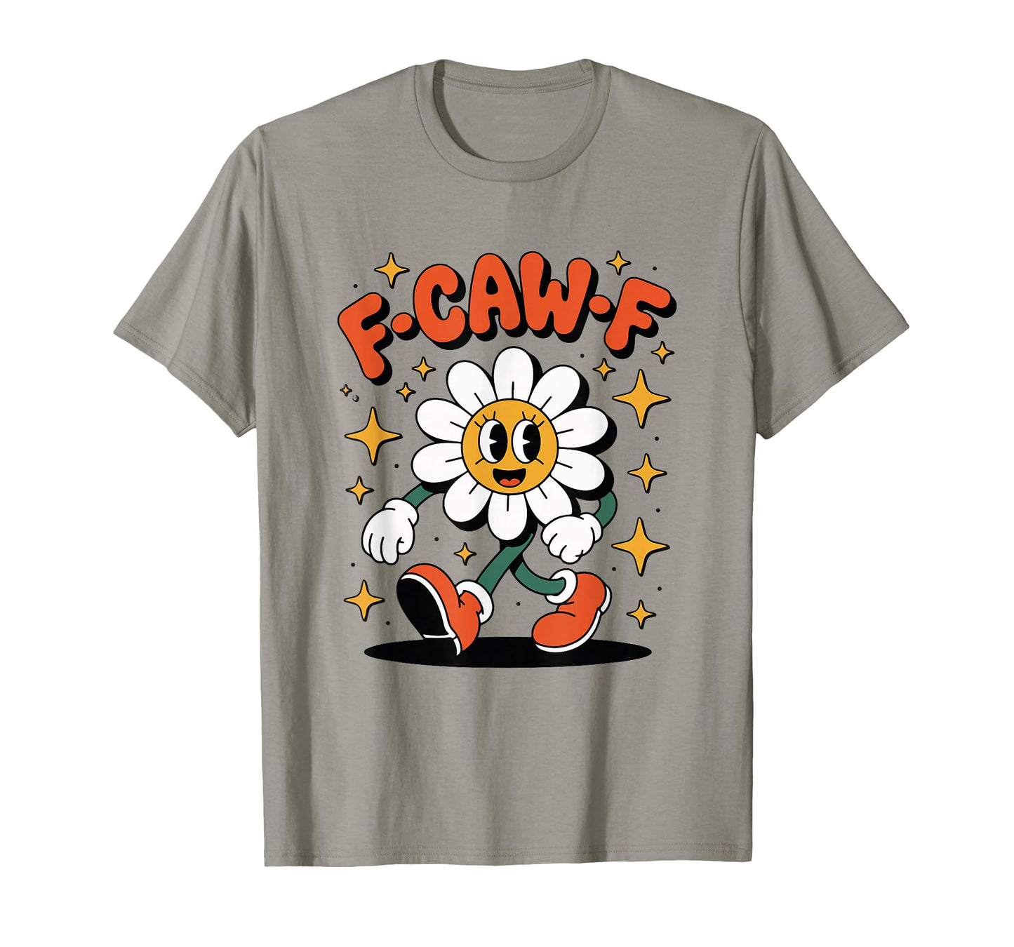 F-Caw-F Red Shoes Daisy Retro Funny Flower Girl T-Shirt