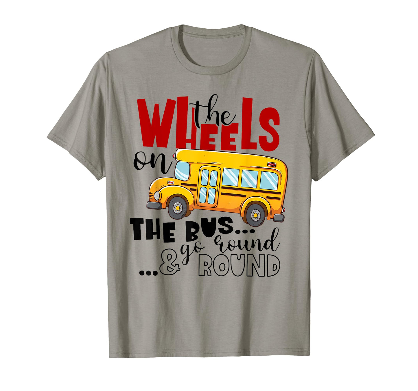 Back To School Funny The WHEELS On The BUS Toddler Kids Boys T-Shirt
