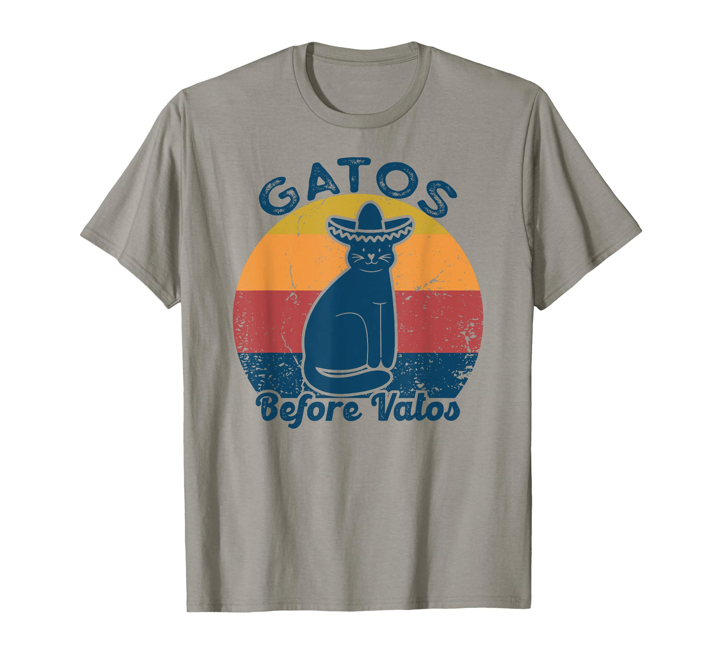 Gatos before Vatos Retro Vintage Funny saying cats Spanish T-Shirt